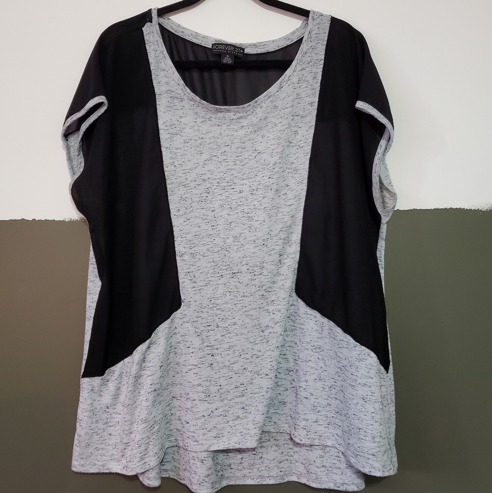 Plus Size Forever 21 T-shirt with Mesh Details